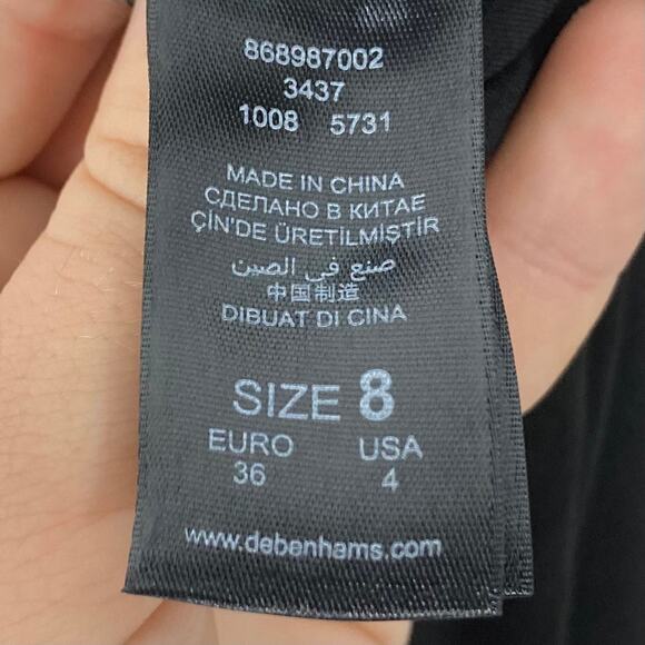 NWOT BEN DE LISI Dress US 4 Black Maxi Boat-Neck Cross Ruch Slit Side Stretch - Picture 10 of 15